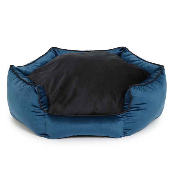 wiggle Hexagon Bed - Navy Velvet