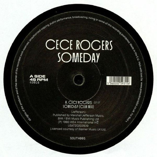 Ce Ce Rogers - Someday 12" Vinyl Single Club Mix + Dub + Instrumental