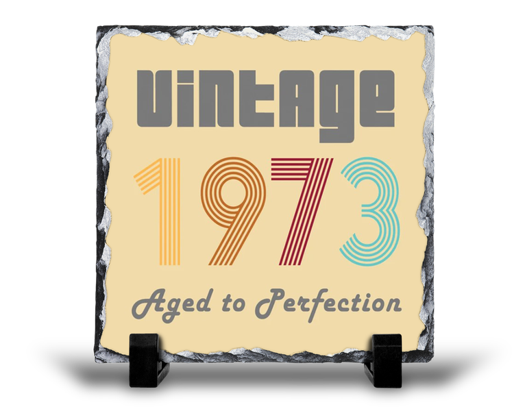 Vintage 1973 Aged To Perfection 50th Birthday For Her Gift Rock Slate