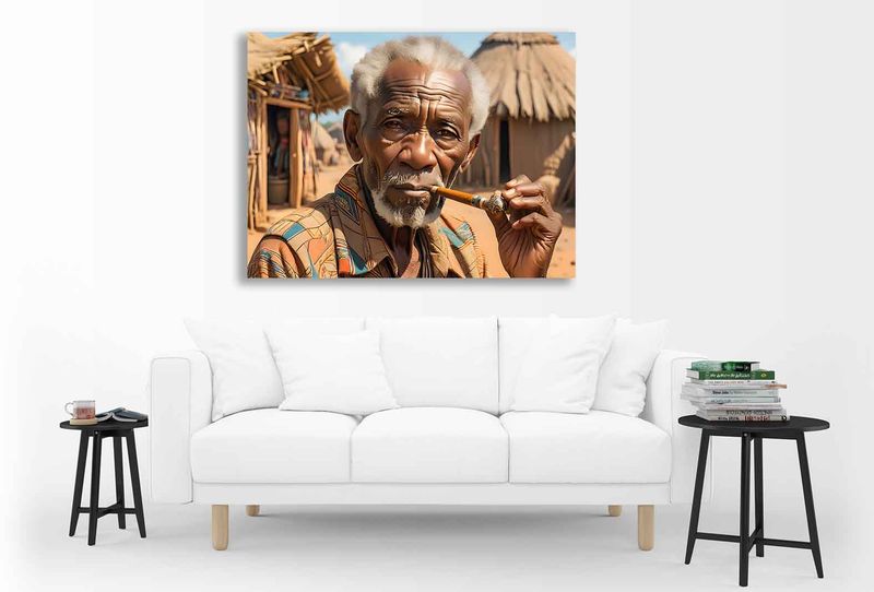 0312 Village Grandpa Canvas Wall Art