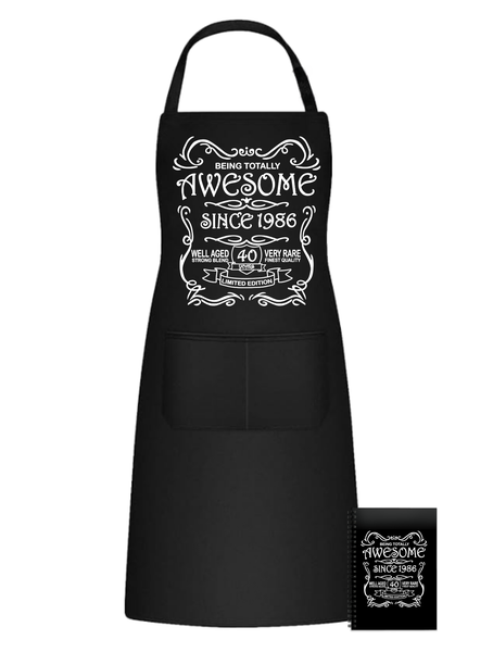40 Years Old Awesome Since 1986 Birthday Braai Kitchen Apron Gift