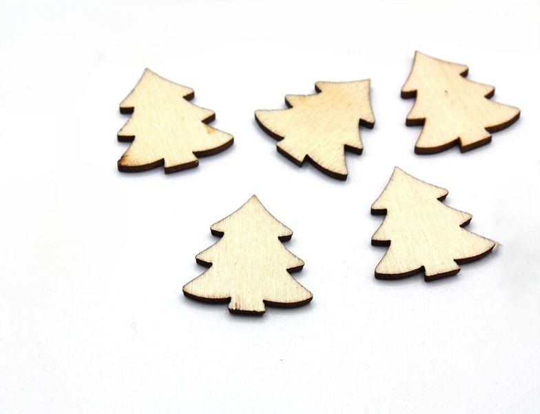 100pcs Unfinished Wooden Christmas Tree confetti