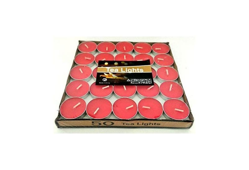 Tea Light Wax Candles Red - Pack of 50 Pieces