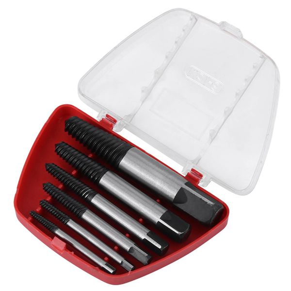 6pcs HSS Screw Extractor Set - Remove Damaged Bolts &amp; Studs Easily