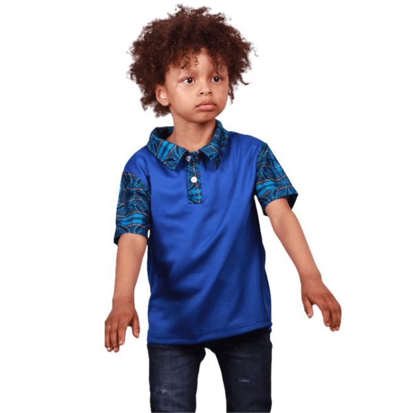 Kids Blue Sotho Heritage Shirt by Tribe Afrique