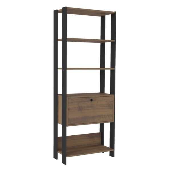 Match Bookcase Rustic &amp; Black