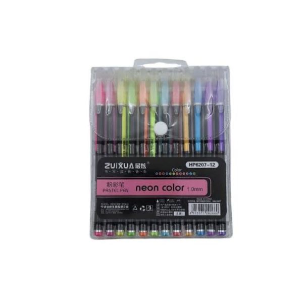 Neon Color Gel Pens - 12pcs