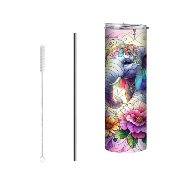 20oz Elephant Pattern Stainless Steel Tumbler