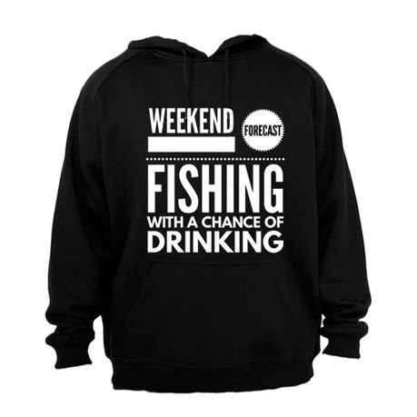 Fishing with a Chance of Drinking - Mens - Hoodie - Black - XL