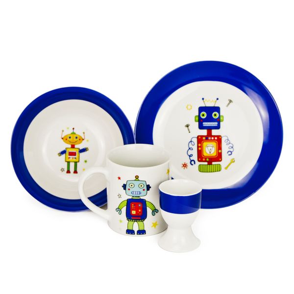 Trans Continental Marketing - Children's Robot Dinner Set - 4 Pieces