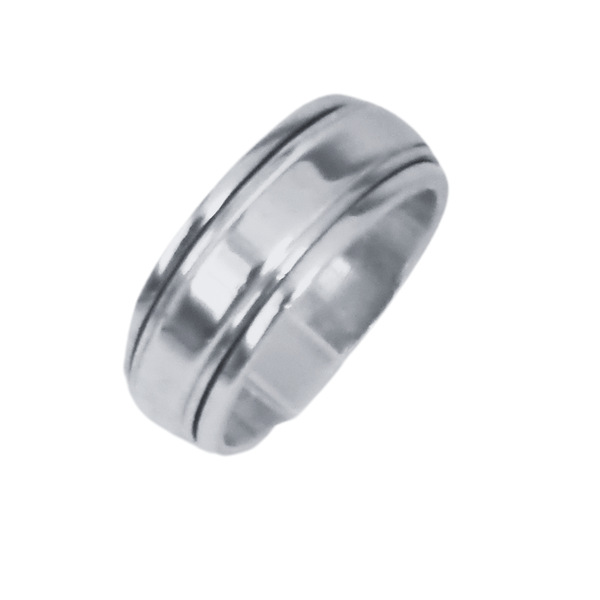 Men Spiner S925 Sterling Silver Band Wedding Ring