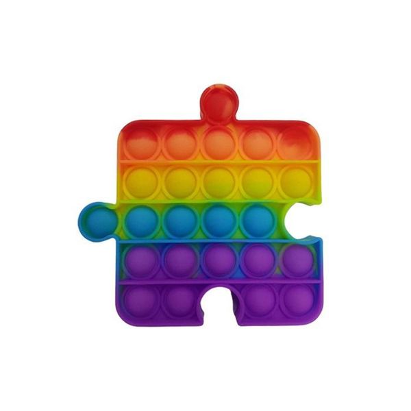 Rainbow Puzzle-Shape Push Pop Bubble Toy