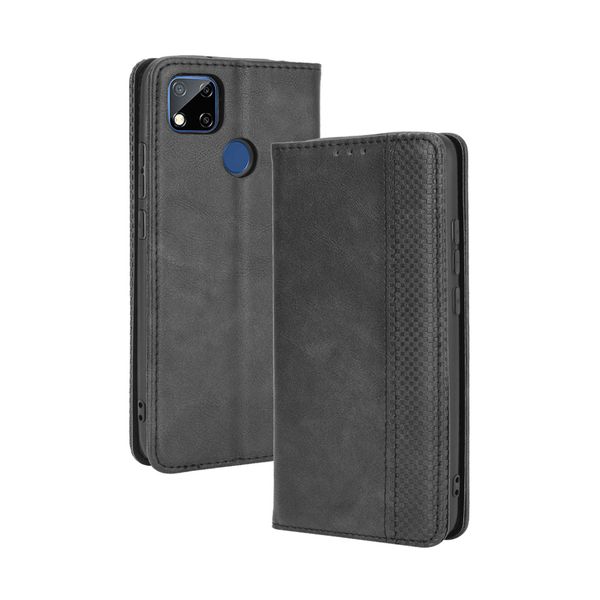 Flip Cover Compatible With Redmi 10A Magnetic Buckle Patterned Leather Case
