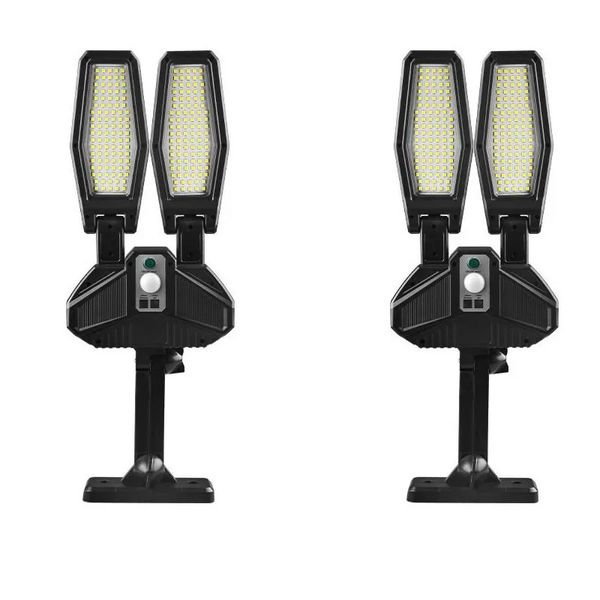 2 Set Of 200SMD Dual Head Solar Induction Wall Lamp