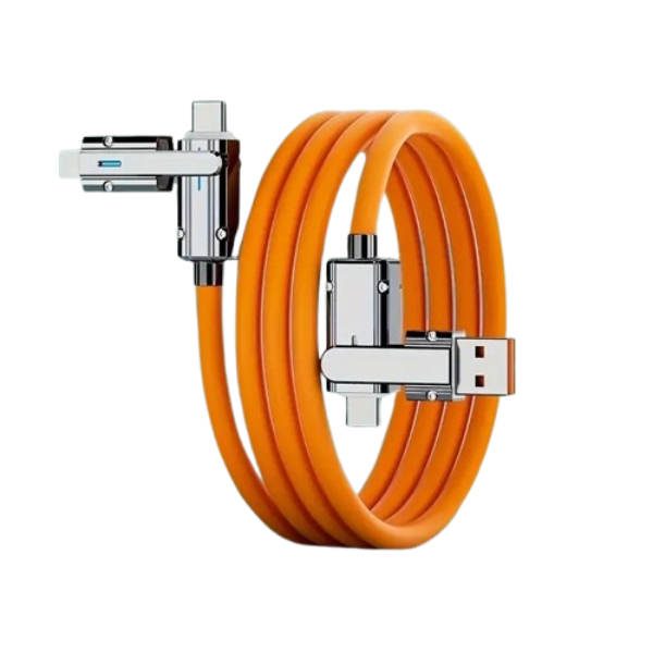 4-in-1 65W Fast Charging Multi-Port USB Cable with LED Lights