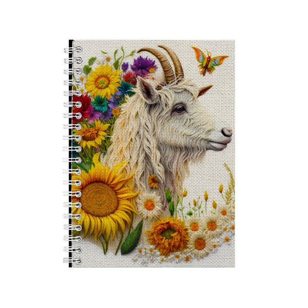 Embroidered GOAT Notebook Animal Gift Idea Notepad Pad 100