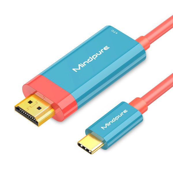 USB C to HDMI Cable with 100W PD, 4K Adapter for Switch/MacBook/SteamDeck
