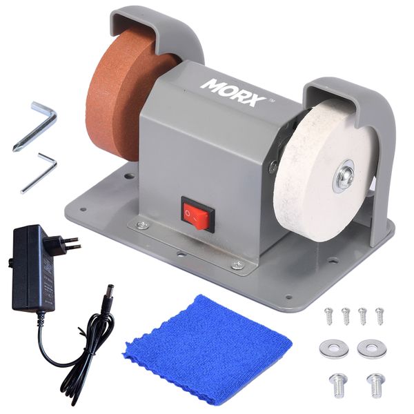 Mini Bench Grinder with 7cm Wheels, Variable Speed 0-7000 RPM Multi-Purpose