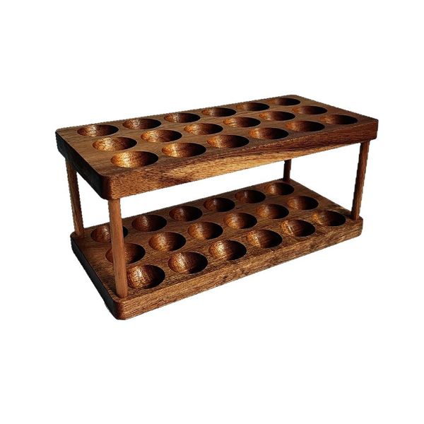 Wooden Double Layer Egg Holder Kitchen Egg Tray Organizer Egg Storage Rack