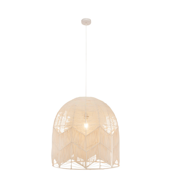 Woven Rattan Pendant - Natural 60W Chandelier