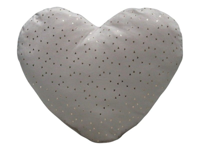 Pink Heart Throw Pillow with Gold Foil 45x26cm