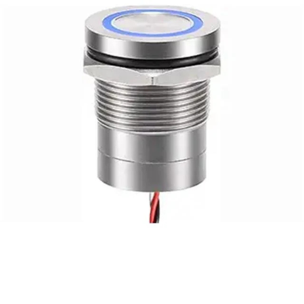 AVPC19FH-L1SCB12/OWL50 - 19mm Latching Capacitive Switch, Blue LED, 12V