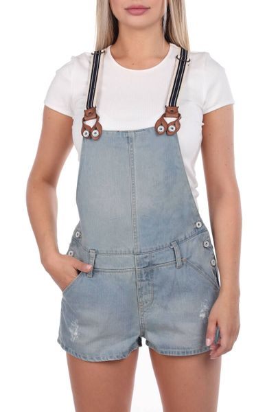 Women's Mini Jean Salopettes Shorts