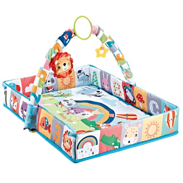 Baby Gym Playmat with Ball Pit &amp; Soft Balls - Soft Sensory Play Mat