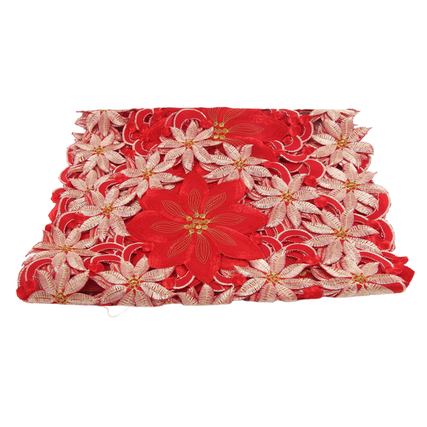 Christmas Embroidered Table Runner,Hollow-Out Tea Tablecloth,for Restaurant