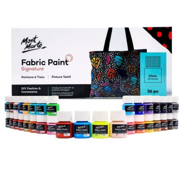 Mont Marte Signature Fabric Paint- Set 36pc x 20ml