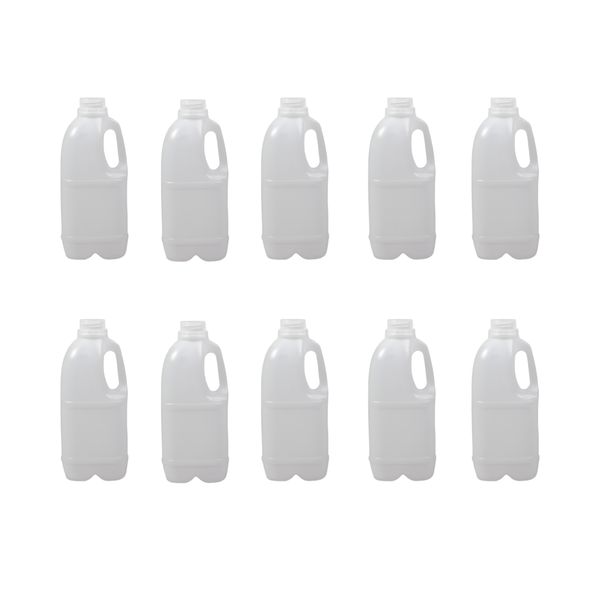 10 Pack 1L Plastic Juice &amp; Milkshake Jugs with Caps - Reusable &amp; Durable