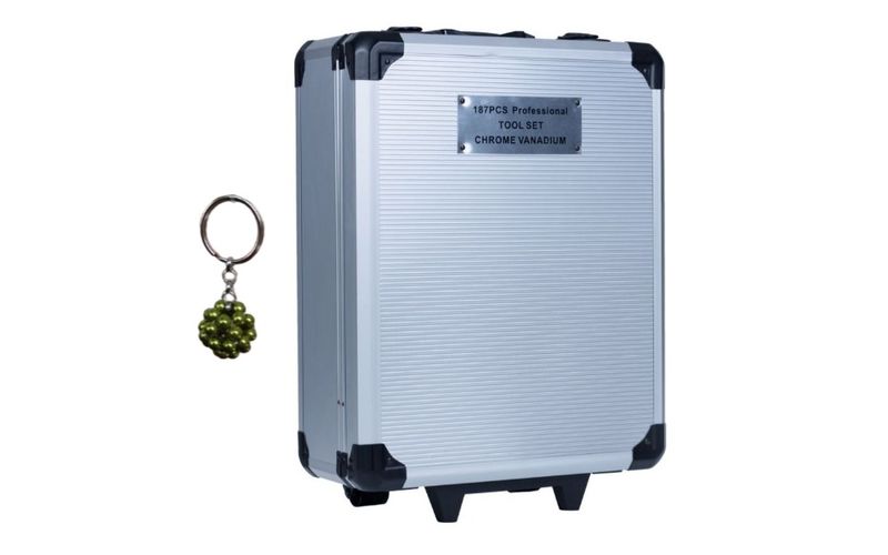 YN DIY Chrome Vanadium 187 Piece Tool Set And A bonus Beaded Keyholder