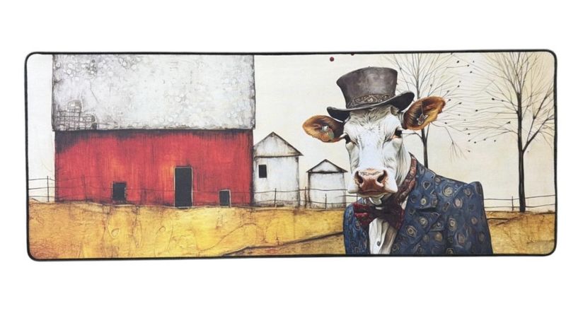 Versatile Desk/Kitchen/Bar Mat - Hard Working Cow
