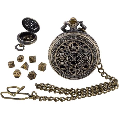 Dnd Dice Jewelry Pocket Watch Case Cosplay Set Image