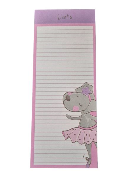 Ballet Dancing Dog - Magnetic Novelty Shopping List Pad