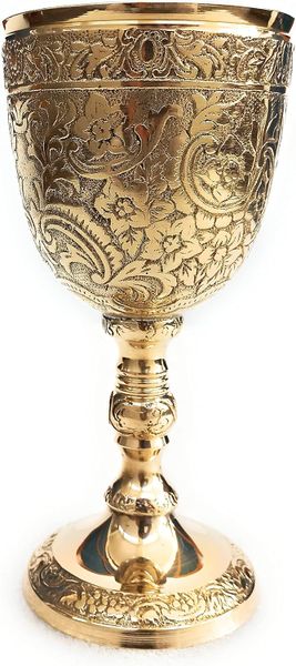 Solid Brass 6" Royal Wine Glass Cups 7oz - Renaissance Gifts