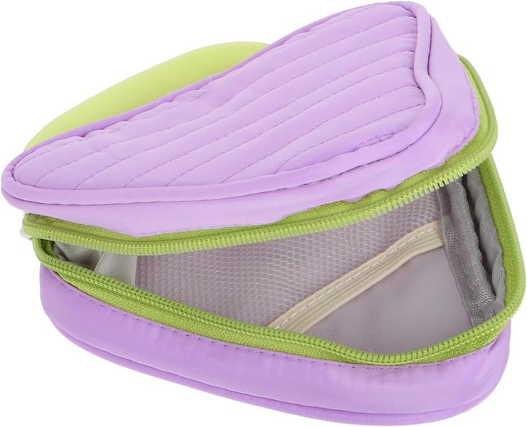 Triangle Shaped Handheld Makeup Bag, Portable Cosmetic Organizer