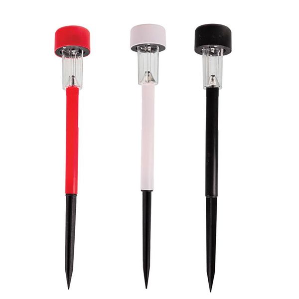 Solar Garden Pathway Light 35cm Plastic (Set Of 12) Red, Grey &amp; Black