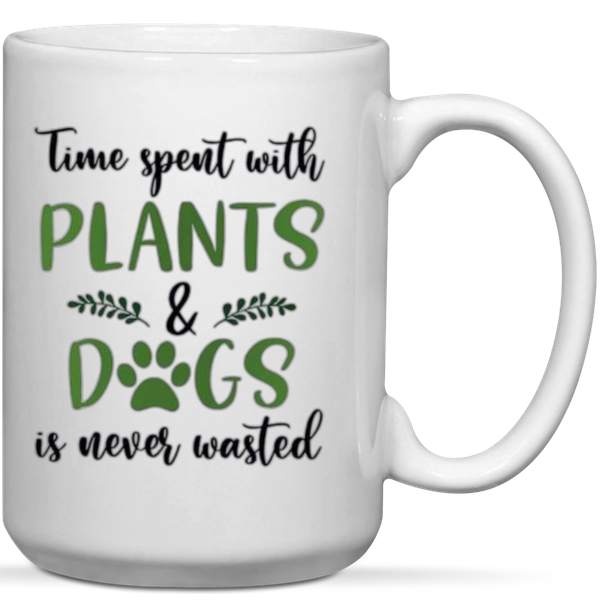 Time Spent With Plants And Dogs Is Never Wasted Gift Keyring