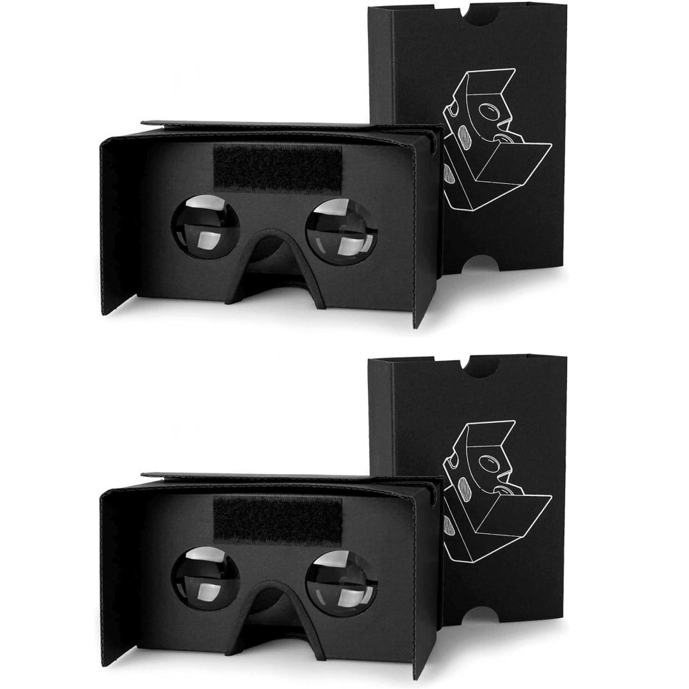 VR Headsets 2 Pack of 3D Box Cardboard Virtual Reality Glasses