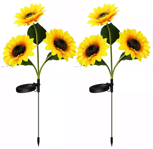 2 Pcs 30LED Outdoor Solar LED Waterproof Sunflower Garden Lights-70cm