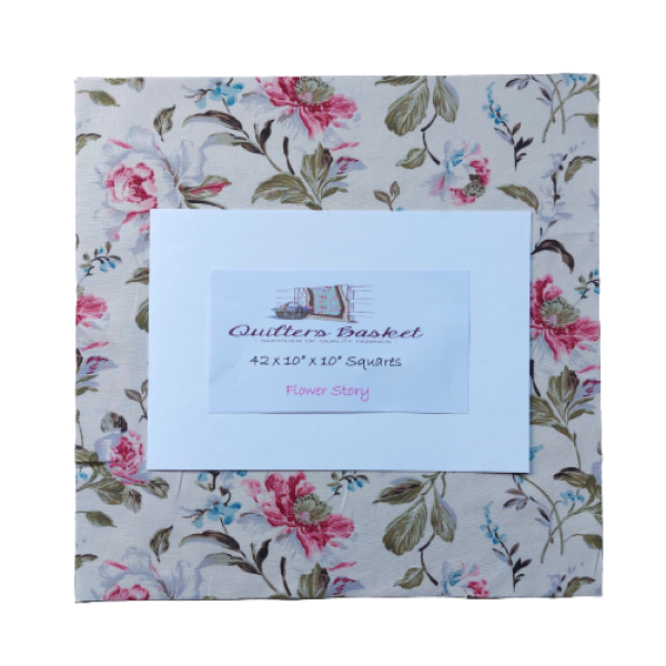 Quilters Basket 10 Inch Flower Story