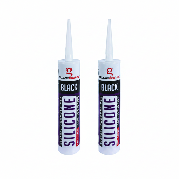 Glue Devil Black Silicone Adhesive 260ml for Automotive Sealing - 2 Pack