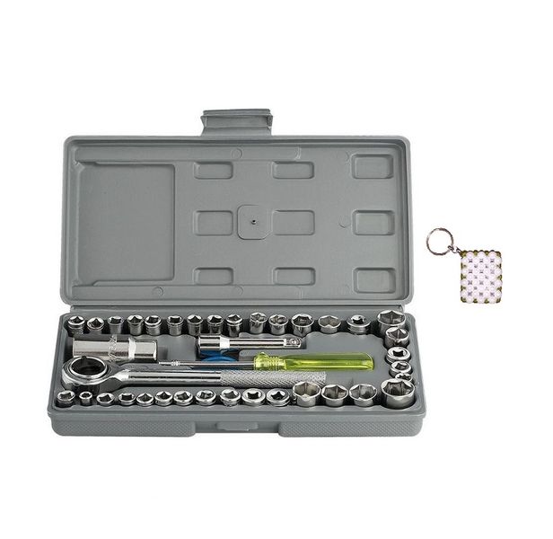 Set Of 40 Tool Socket Wrench With Keyholder