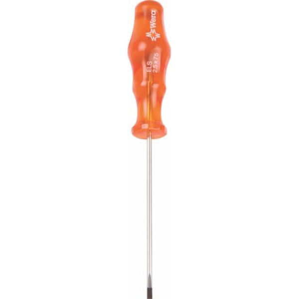 Bulk Pack x 3 Wera - Screwdriver Electrician Black Tip 2.5x75mm