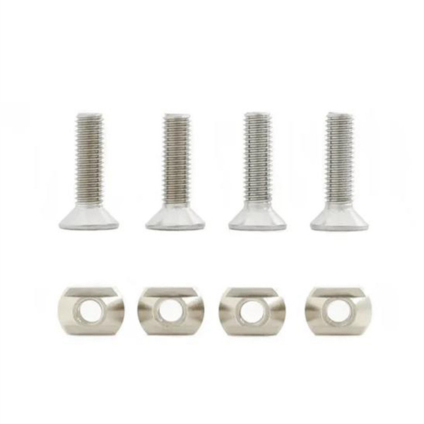 4Pcs M8 Hydrofoil Mounting Brass T-Nuts Surfing Accessories Silver