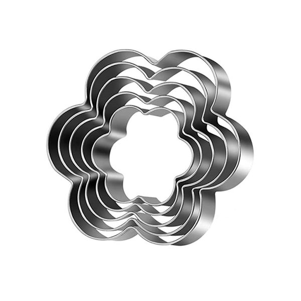 5 Piece Flower Cookie Cutter Fondant Biscuit Cutters