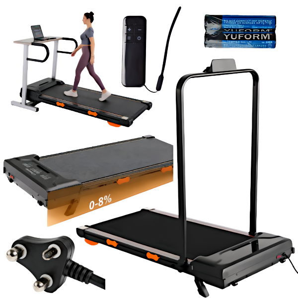 Treadmill With BT Adjustable Incline Foldable Arms For Home Office WOVIBO