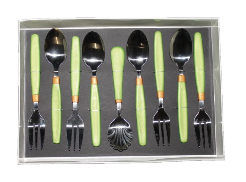 Teaspoons and Cake Forks with Sugar Spoon - Set of 9