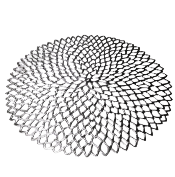 Placemat 6 Piece Set 37.5cm Flower Silver